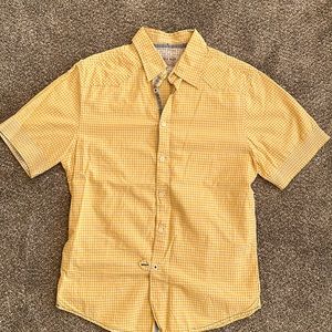 Zara Man Young Division Short Sleeve Men’s Shirt, small, yellow checkered